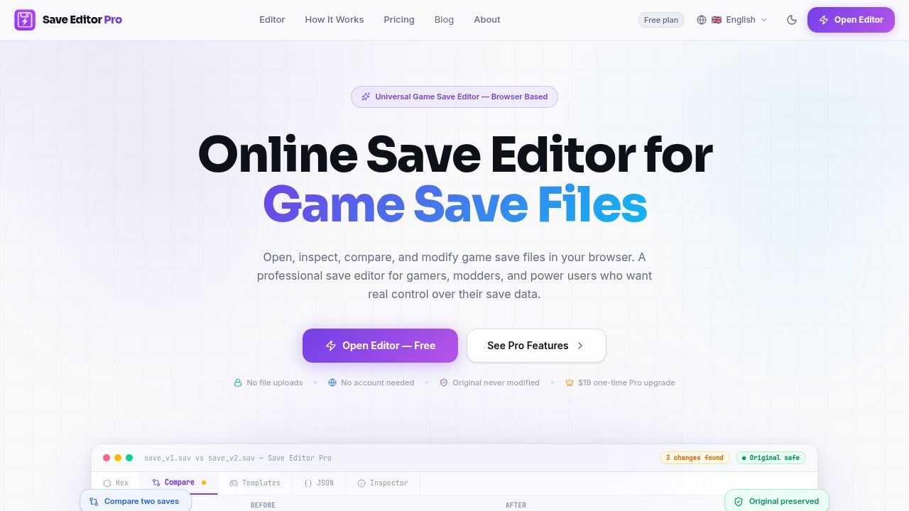 Save Editor Pro — Free Online Game Save File Editor